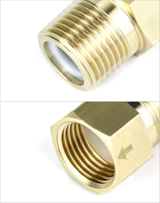 QWORK Brass One-way Check Valve, 1/2 inch Male G Thread to 1/2 inch Female G - Image 5