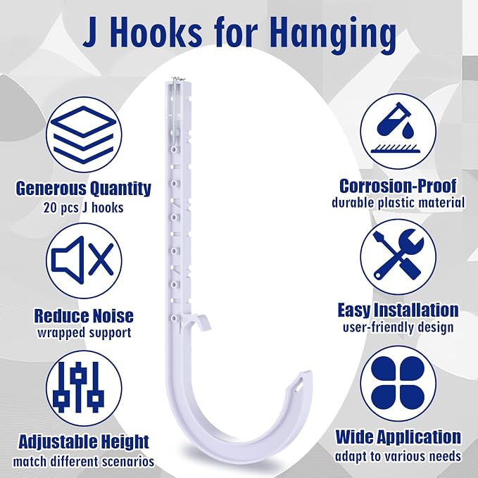 Novabright 20 Pcs 3 Inch Pex Support J Hook Pipe Hanger - Image 6