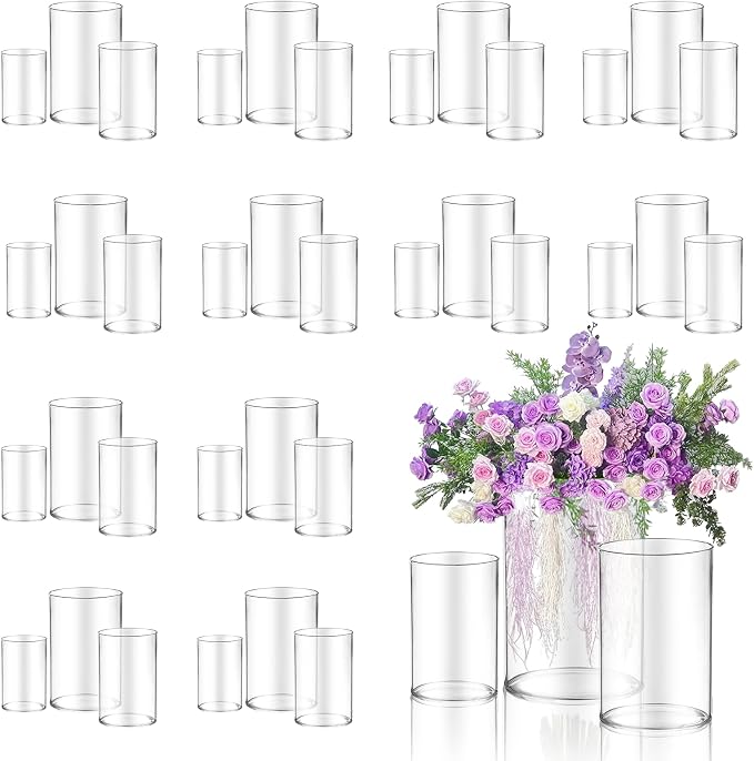 36pcs Glass Vase Cylinder for Centerpieces 4, 6Inch Tall Small Flower Glass by Unknown