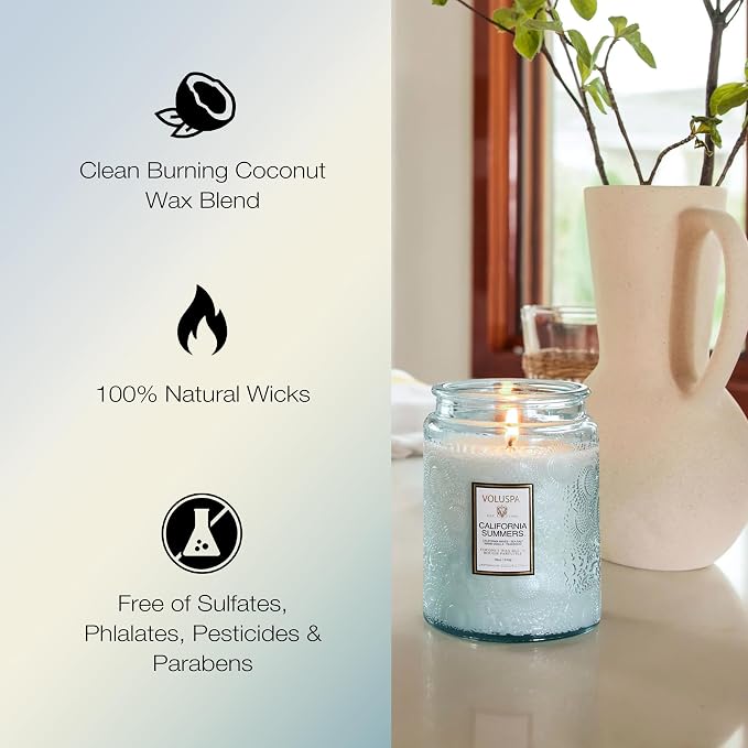 Voluspa California Summers Large Scented Candle Jar, 18 Oz, 100 Hr Burn | - Image 4