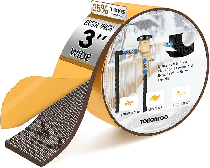 TOHONFOO Outdoor Pipe Insulation Tapes, Foam Pipe Heat Tape, insulation foam by TOHONFOO