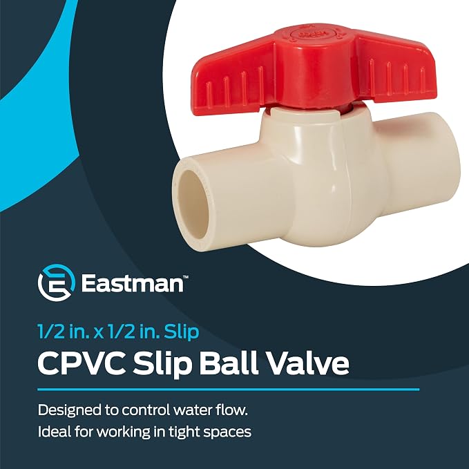 Eastman 1/2 Inch CPVC Slip Ball Valve - Image 2