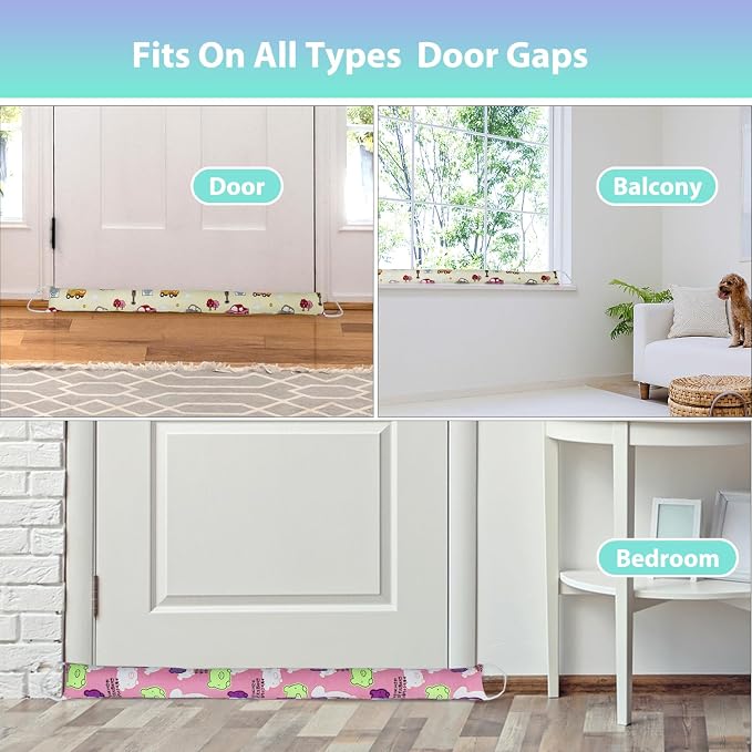 Weighted Door Draft Stopper, 2 Pack 36 Inch Under Door Blocker, Bottom of Door - Image 7