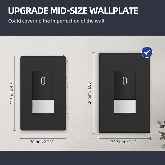 ELEGRP 1-Gang Screwless Decorative Wall Plates, Mid-Size Unbreakable - Image 6