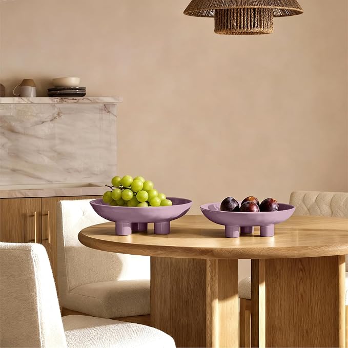 Three-Leg Ceramic Fruit Bowl, 10 Inch Oval Serving Dish - Image 6