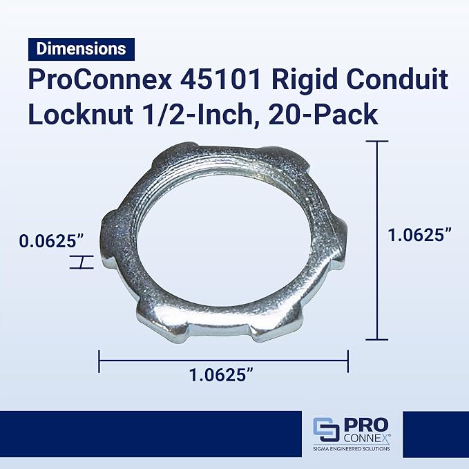 Sigma ProConnex 1/2" Rigid Conduit Locknut - Image 5