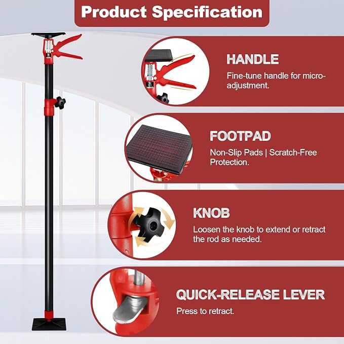 10 Ft Dust Barrier Poles, 4 Pack Dust Containment Poles - Image 7