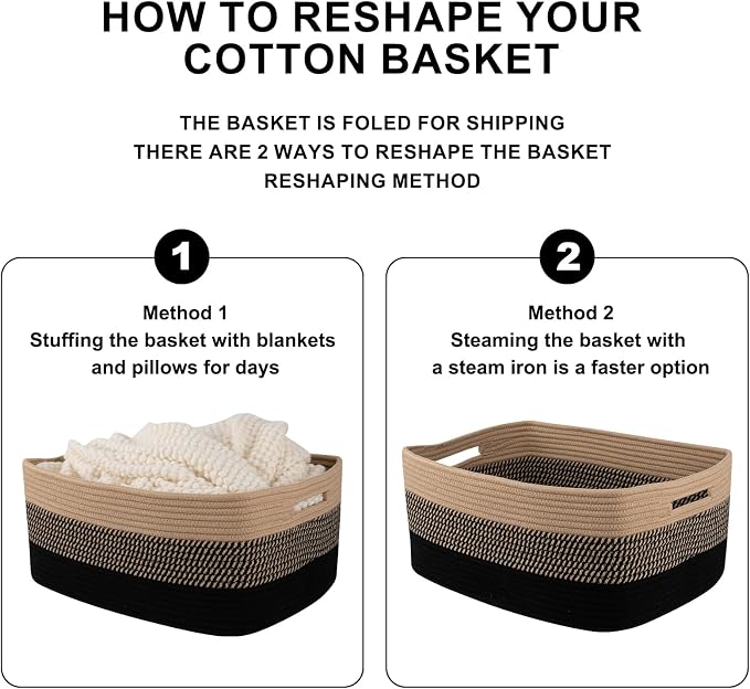OIASKET Large Storage Basket for Organizing, Woven Rope Basket for Shelves - Image 8