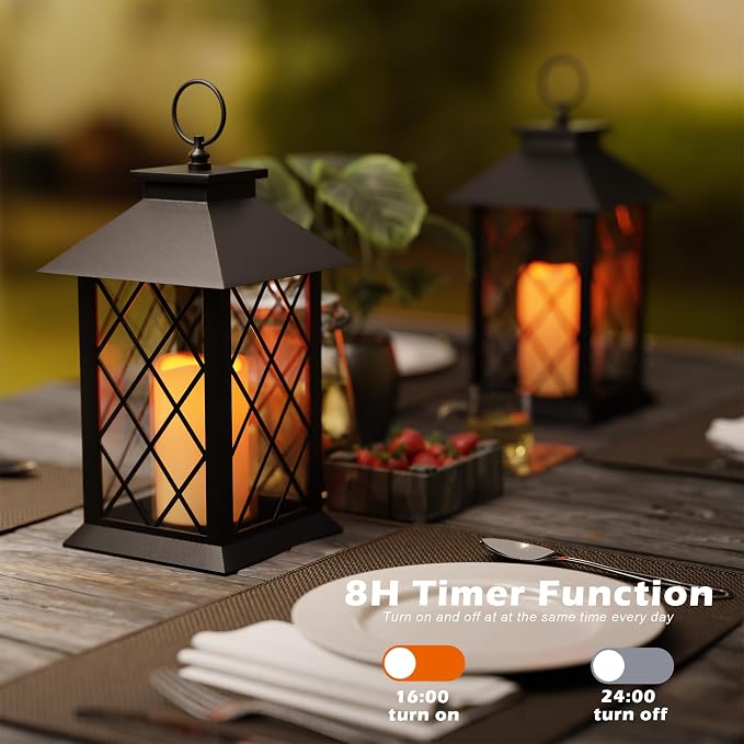 13.4" Lanterns Decorative Indoor, Diamond-shaped Outdoor Lanterns, Waterproof - Image 3