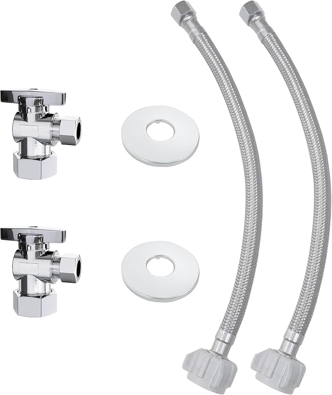 VINTEX 2 Pack Complete Toilet Set Valve，1/2 in. NOM Inlet x 3/8 in. OD by VINTEX