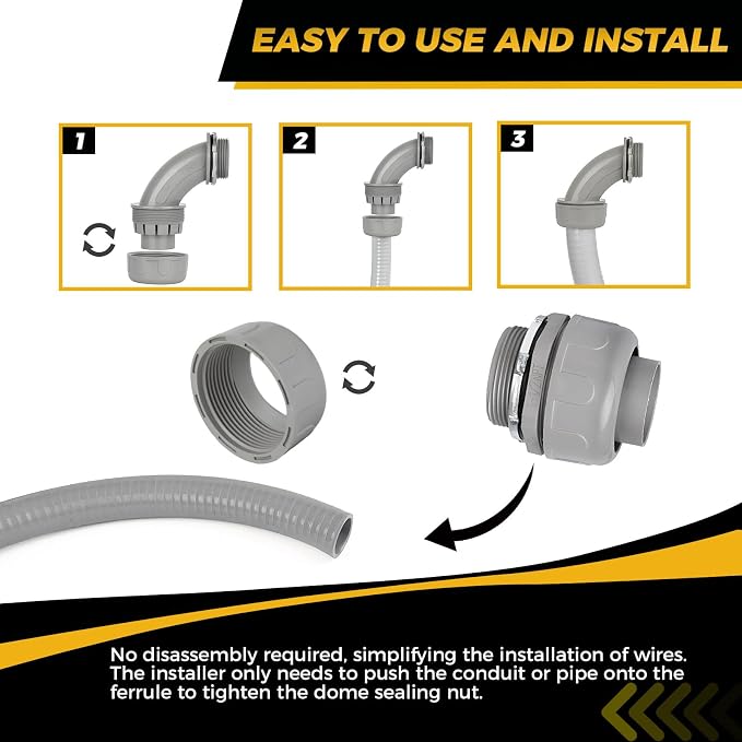 Conduit Connectors, 1-1/2 Inch Liquid Tight Connector NPT Non-Metallic - Image 5