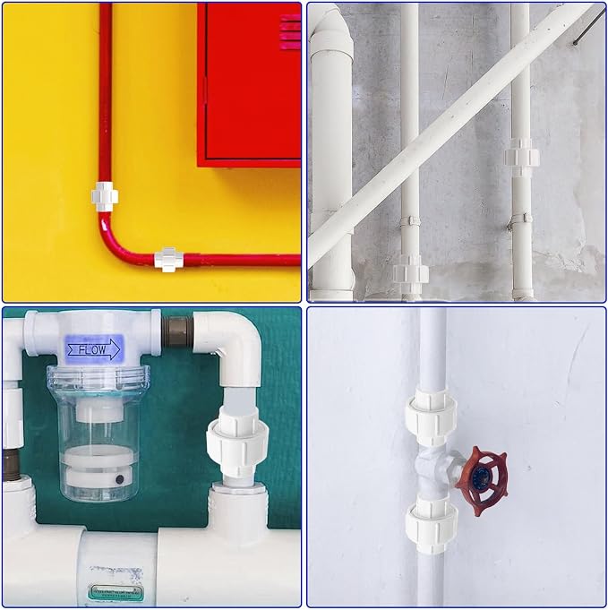 3/4 inch PVC Pipe Union Fittings, PVC Connectors Female Thread Coupling - Image 7