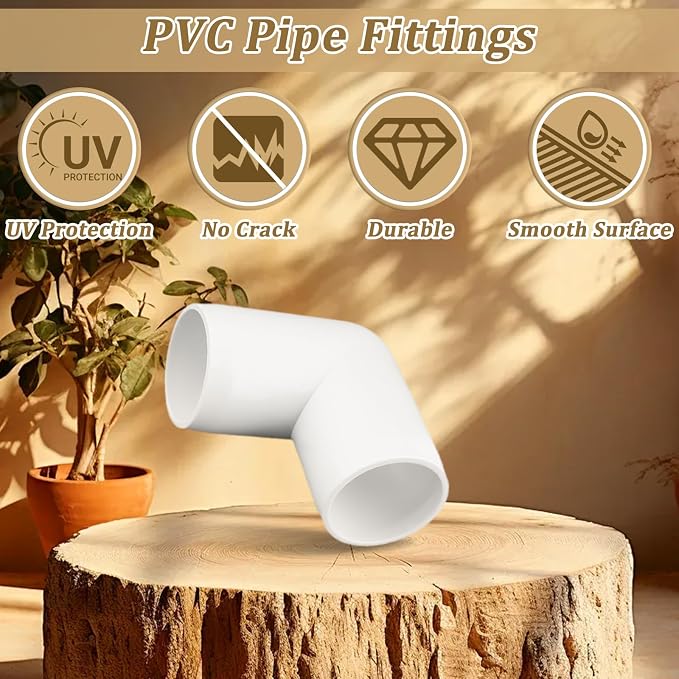 20-Pack 1/2" 90 Degree Elbow PVC Fittings, Furniture Grade Pipe Fittings 90 - Image 5