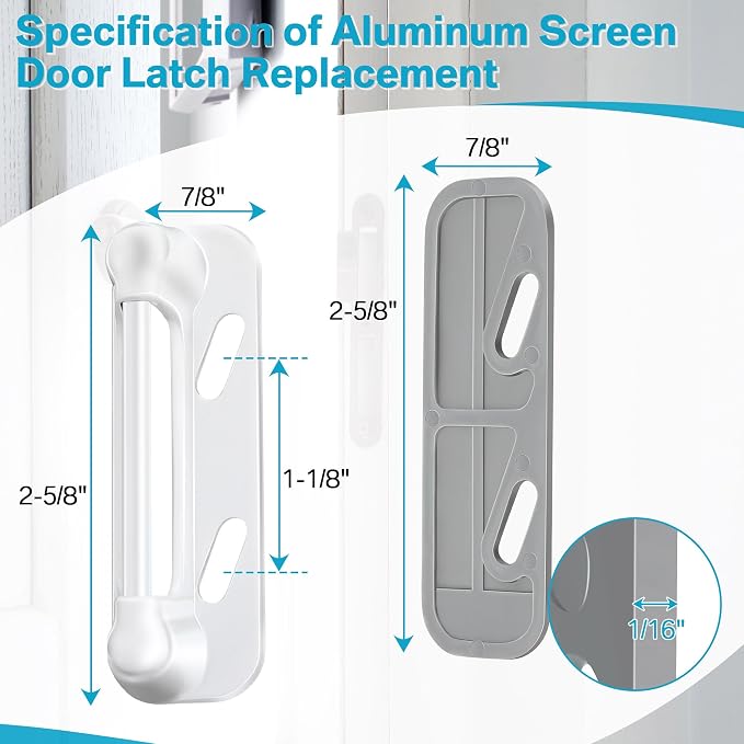 Enhon 3 Pack Screen Door Spring Strike Plate | Spring Loaded Screen and Storm - Image 3