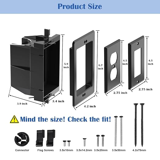 Recessed Outlet/Electrical Box Single Gang, - Image 2
