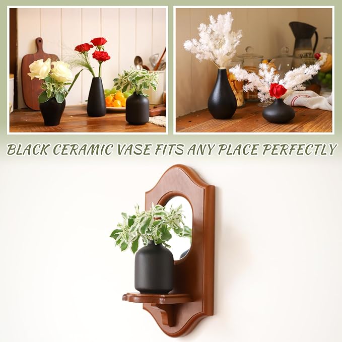 Small Black Vases Set of 8 - Image 6