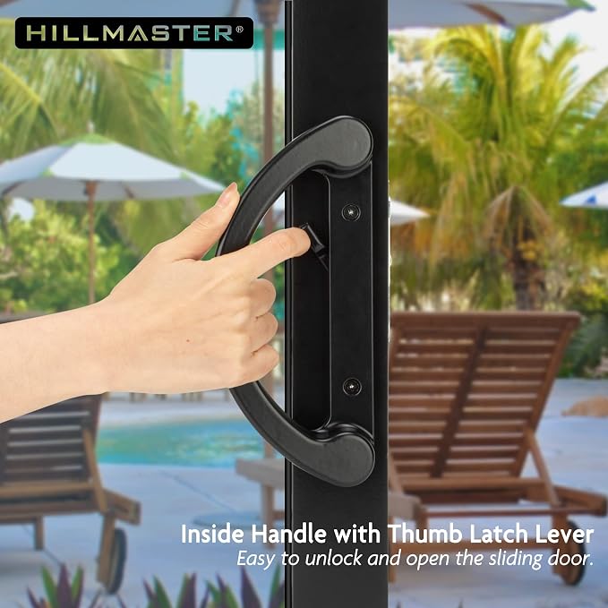 HILLMASTER Patio Sliding Glass Door Handle Replacement Set, Mortise Style - Image 3