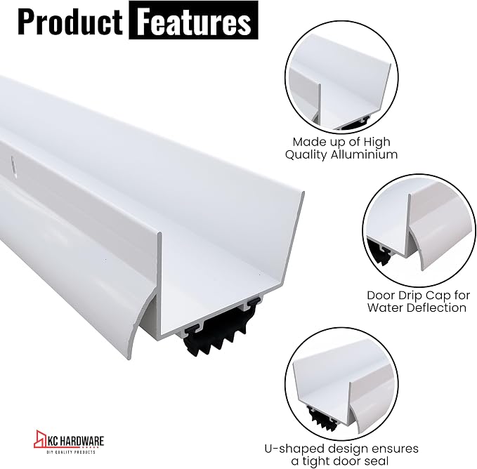 KC Hardware Aluminum U Shaped Door Bottom Sweep - Image 2
