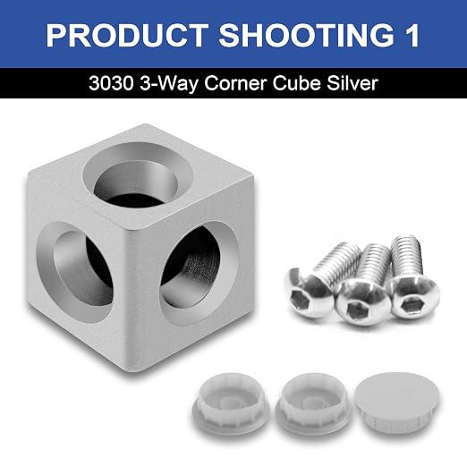 12pcs 3030 3-Way Corner Cube 3030 Extrusion Hardware Silver | T-Slot V-Slot - Image 5