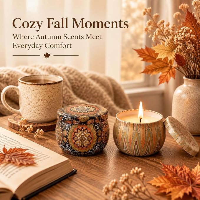 Fall Scented Candles Gift Set, 12 Pack Soy Candles - Image 6