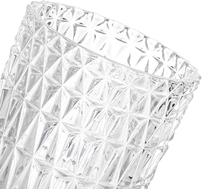 Goaste 3 Pack Embossed Big Base Vase, Hydroponic Green Plant Vases, Transparent - Image 4