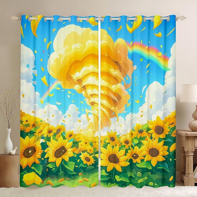jejeloiu 3D Tornado Blackout Shades Window Treatments Natural Disaster Window by jejeloiu