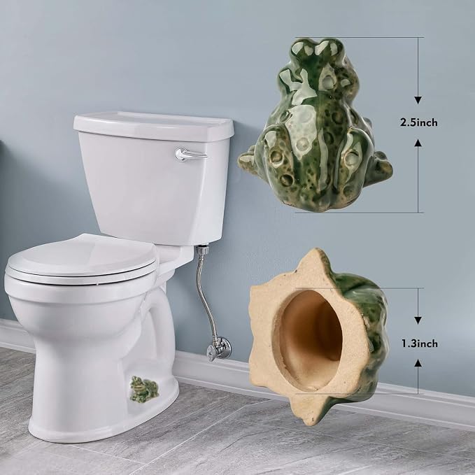 WANSHUNLMI Frog Toilet Floor Bolt Covers, Ceramic Frog Toilet Bolt Caps Cute - Image 3