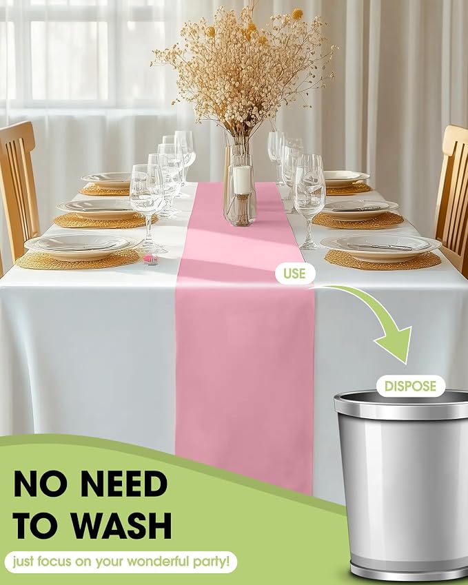 Pureegg Light Pink Plastic Table Runners - Image 4