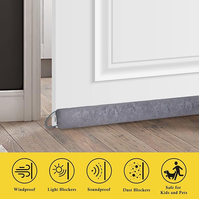 fowong Door Draft Stopper 38", Weighted Under Door Gap Filler, Light & Dust - Image 4