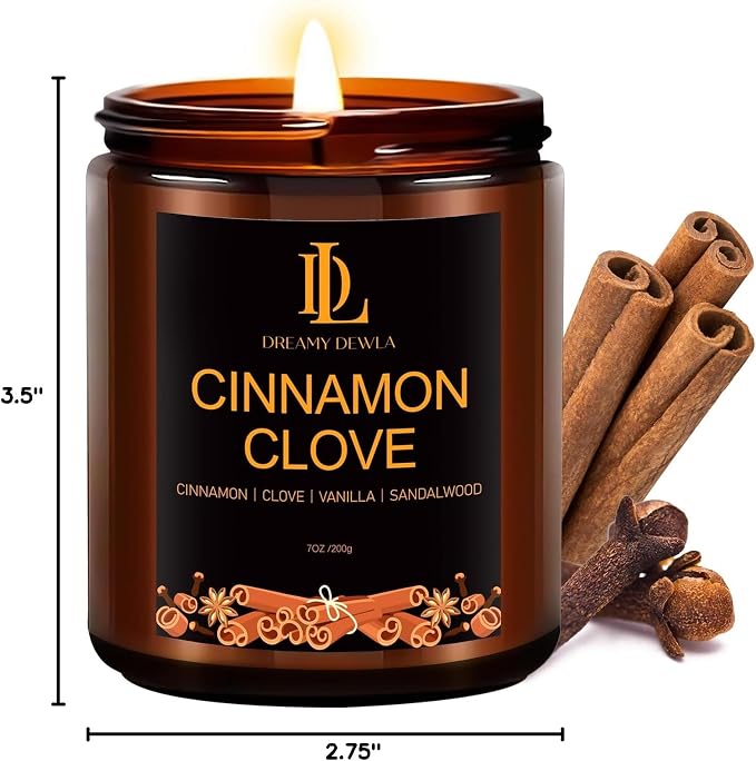 DL DREAMY DEWLA Fall Candle, Cinnamon Clove Scented - Image 8
