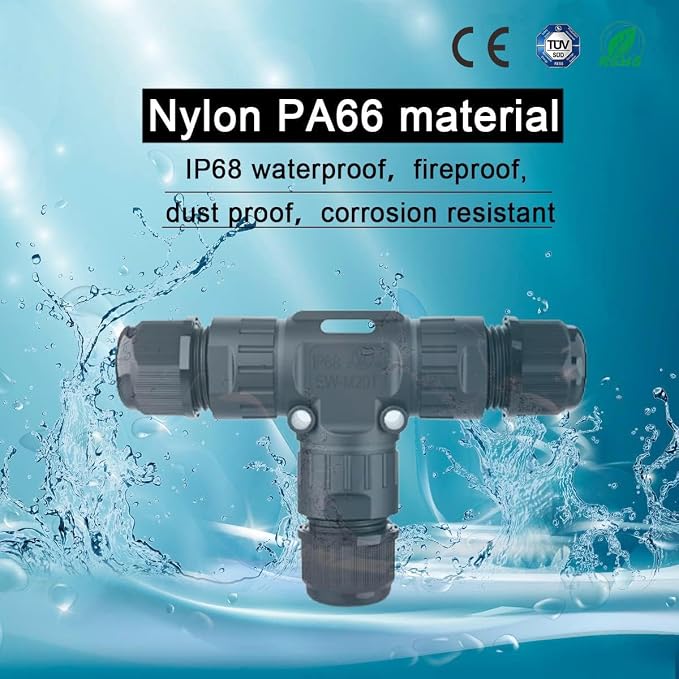 IP68 Waterproof Cable Connector 3-Pin 3 Way Junction Box | Outdoor Electrical - Image 2