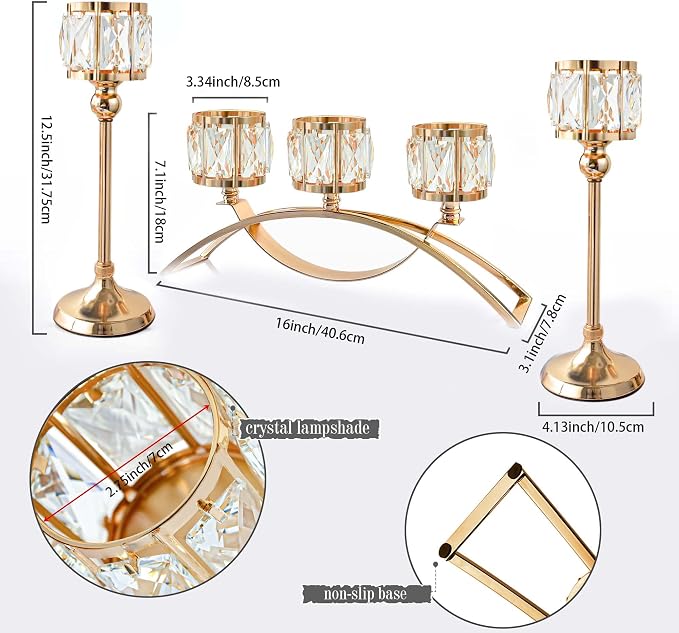 Crystal Bowl Tealight Candelabra Votive Candle Stand/Candleholder Sets - Image 3