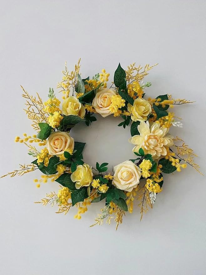 FACINOC Roses Artificial Flowers Yellow Bouquet Fake Flower Bulk Box Set | DIY - Image 3