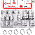 Twidec/48PCS 3/8", Stainless Steel Pex Crimp Rings, Single Ear Hose Clamps by Twidec