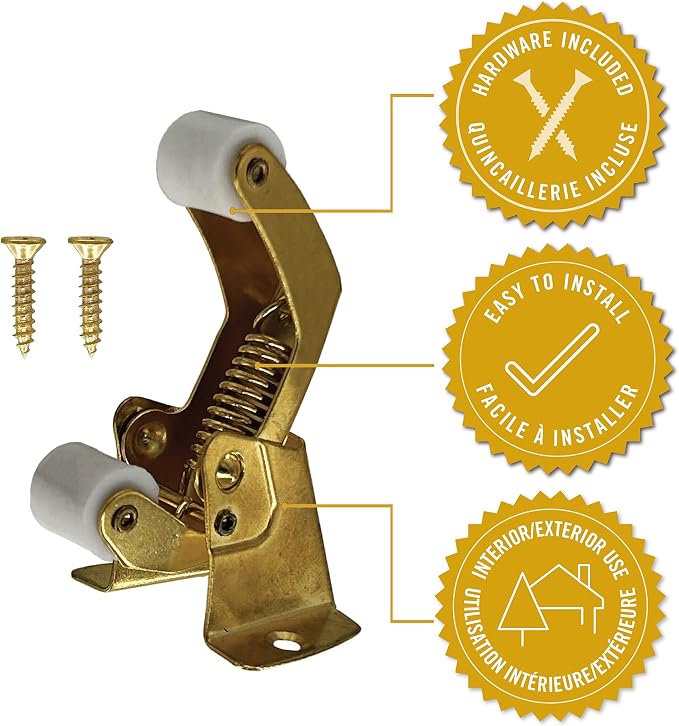 Nuvo Iron Brass Plated Screen Door Spring Loaded Catch - Image 2