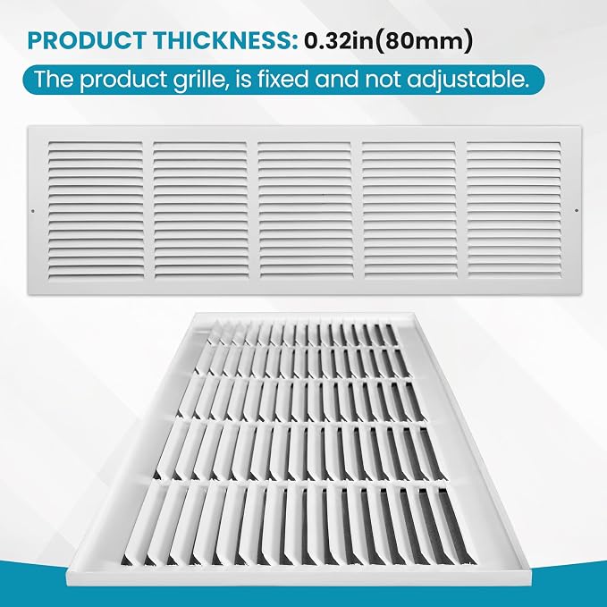 VOISEN Return Air Grille, Fits 30x8 Duct Opening, Steel Return Vent Cover - Image 4