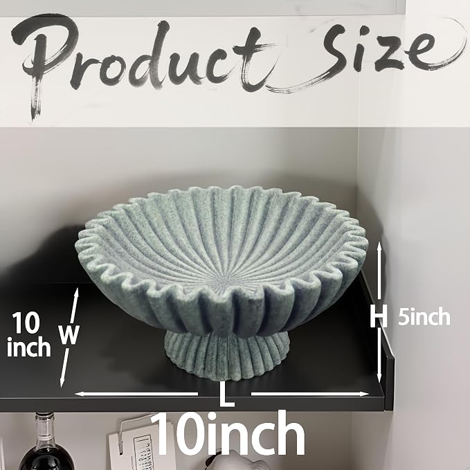 10" Large Decorative Bowl decor, Scalloped Bowls - Image 3