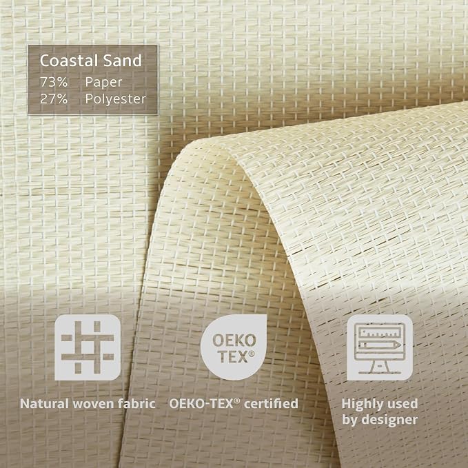 Replacement Fabric Panels for Sliding Glass Door, Fabric Only, Natural Woven - Image 2