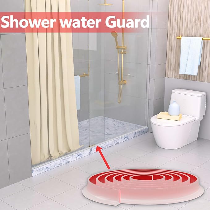 Raycity Silicone Shower Threshold Water Dam Barrier, 98 Inch, Shower Water - Image 7