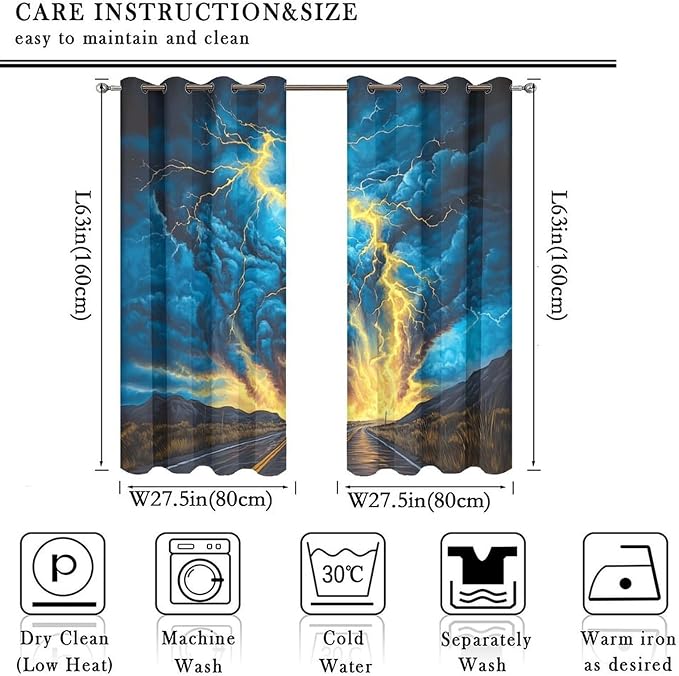 Fantasy Lightning Road Blackout Curtains - Image 2