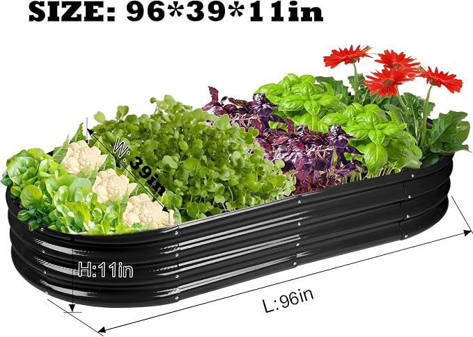 Rakukiri Raised Garden Bed GRS Certified Galvanized Planter Box Outdoor - Image 3