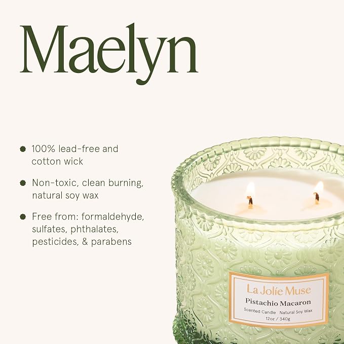 LA JOLIE MUSE Pistachio Macaron Scented Candles - Image 6