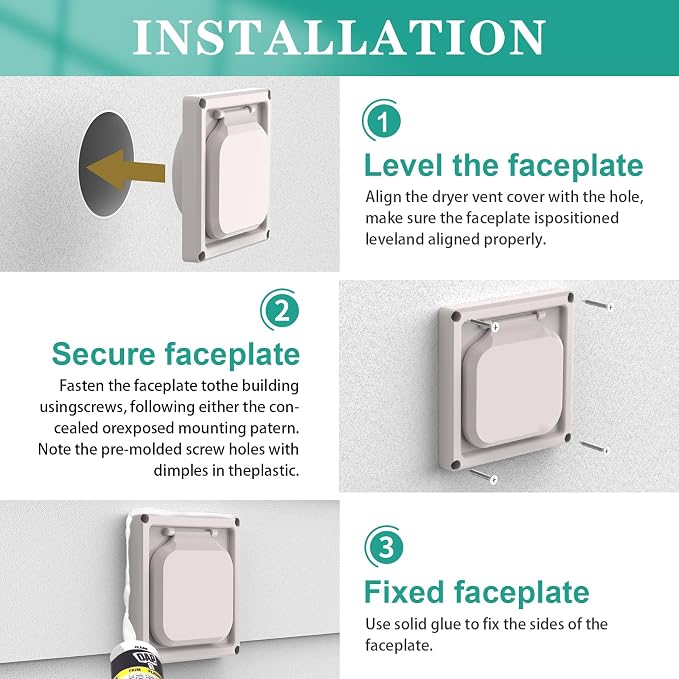 Dryer Vent Cover Outside 4 inch, Magnetic Door Design, Durable Airflow Vent - Image 5