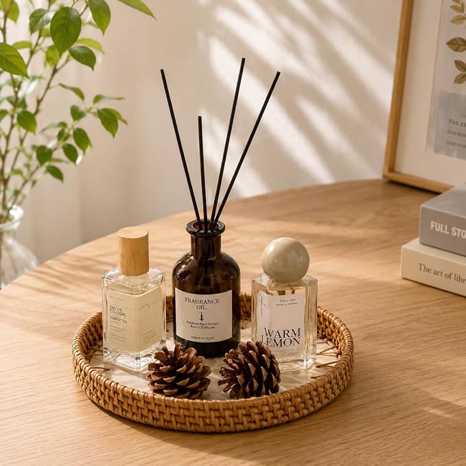 Round Rattan Serving Trays, Decorative Wicker Trays, Bread and Fruit Display - Image 7