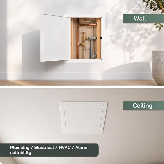 Vent Systems 8" x 12" Push-to-Open ABS Access Door – White Plastic Access Panel - Image 6