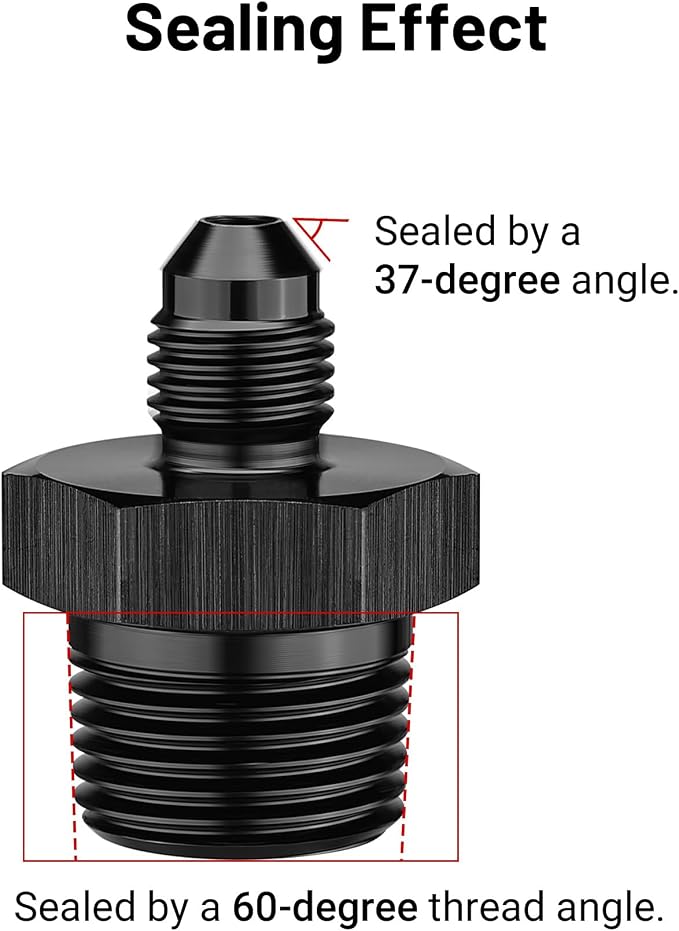 EVIL ENERGY 3AN Male Flare to 3/8" NPT Pipe Fitting Adapter Straight Aluminum - Image 4