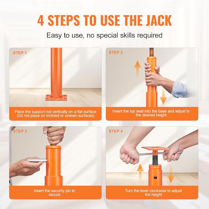 VEVOR House Floor Jack, Temporary Support, Steel Adjustable Telescoping Post - Image 6