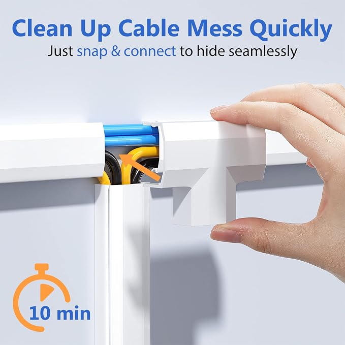 Yecaye TV Cord Hider, 125in Cord Cover, W1.18in H0.6in, Wire Covers - Image 3