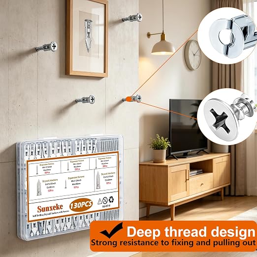 130 PCS Self Drilling Drywall Anchors - Image 5