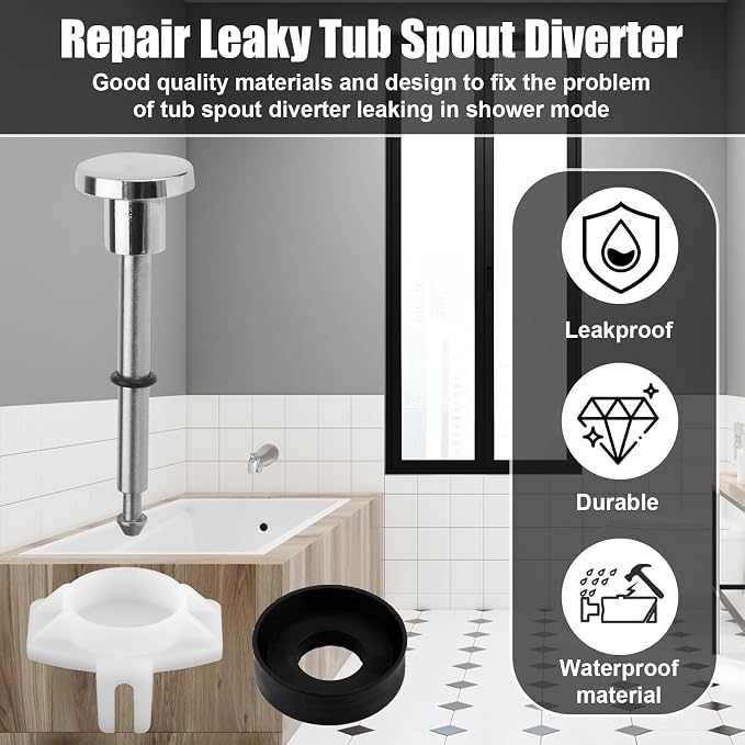 2pcs Tub Spout Diverter Repair Kit, 1 Diverter Valve Stem and 1 Seal | - Image 7